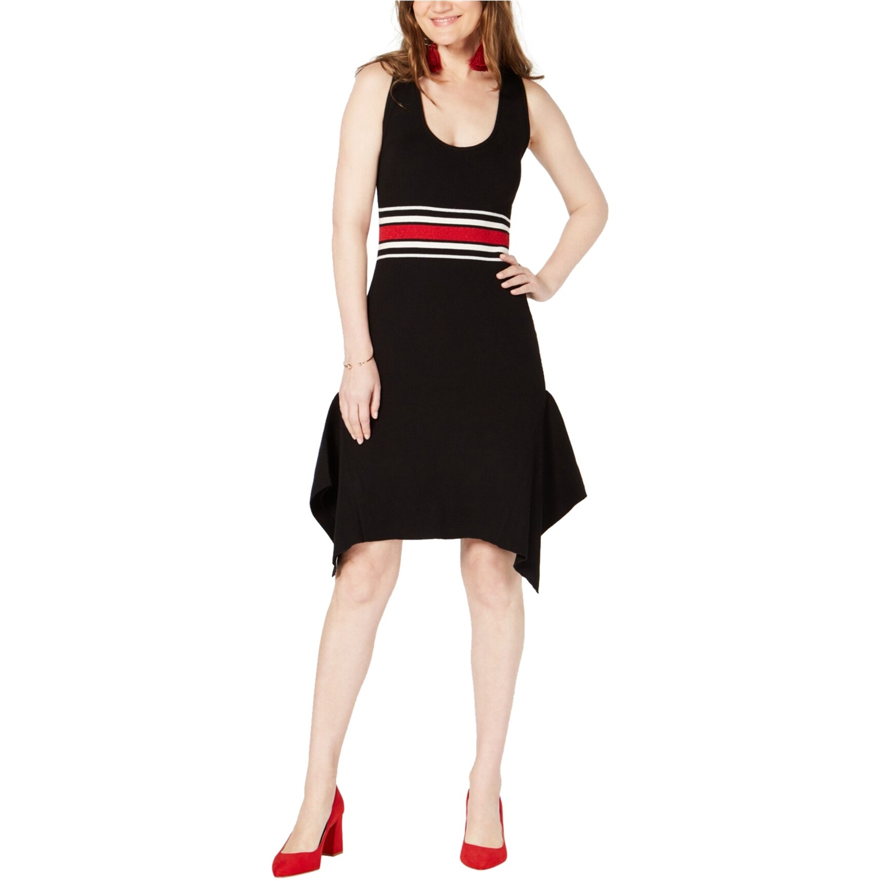 black ribbed sweater dress