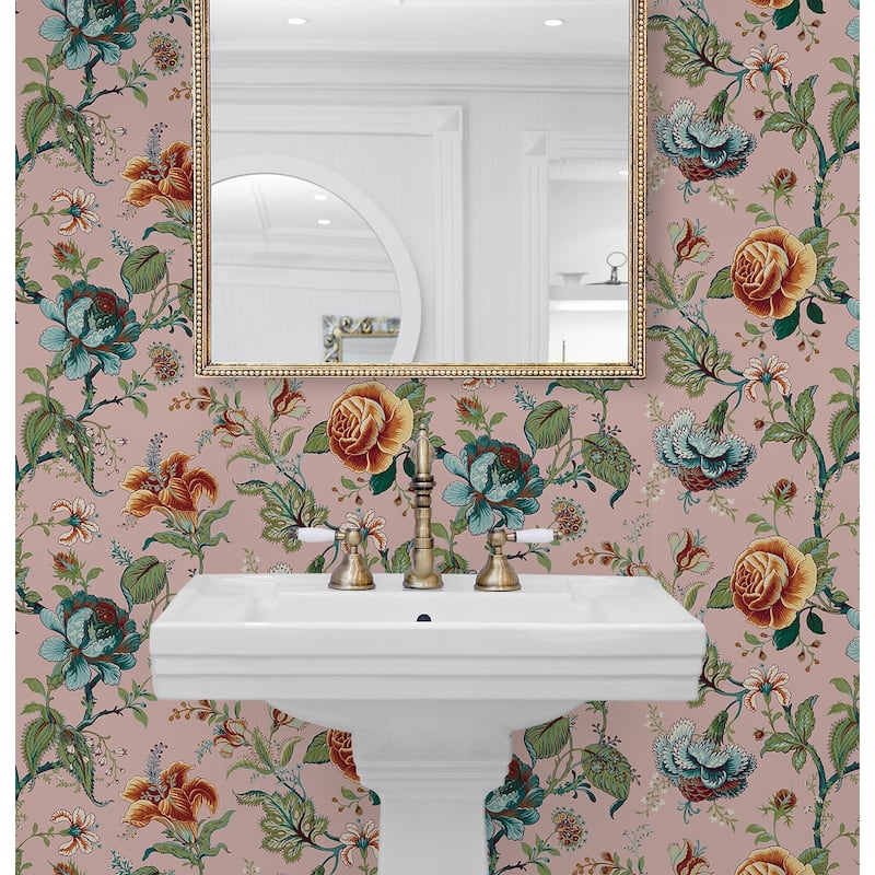 NextWall Sanibel Floral Trail Peel and Stick Wallpaper