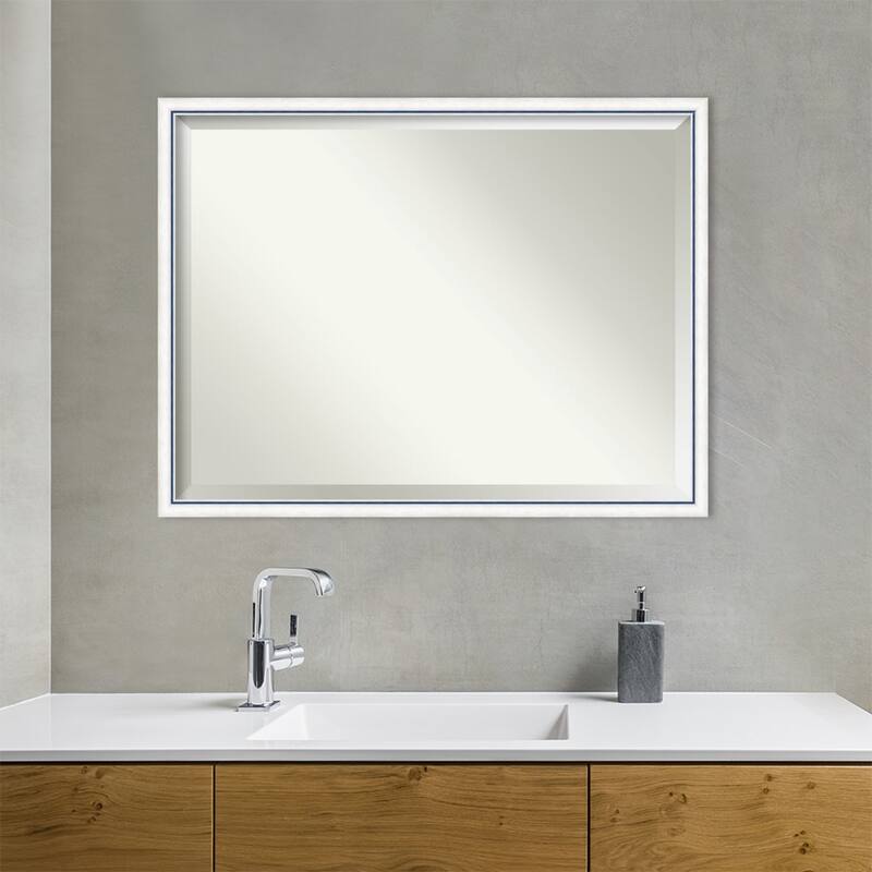 Morgan Beveled Wood Framed Bathroom Vanity Wall Mirror