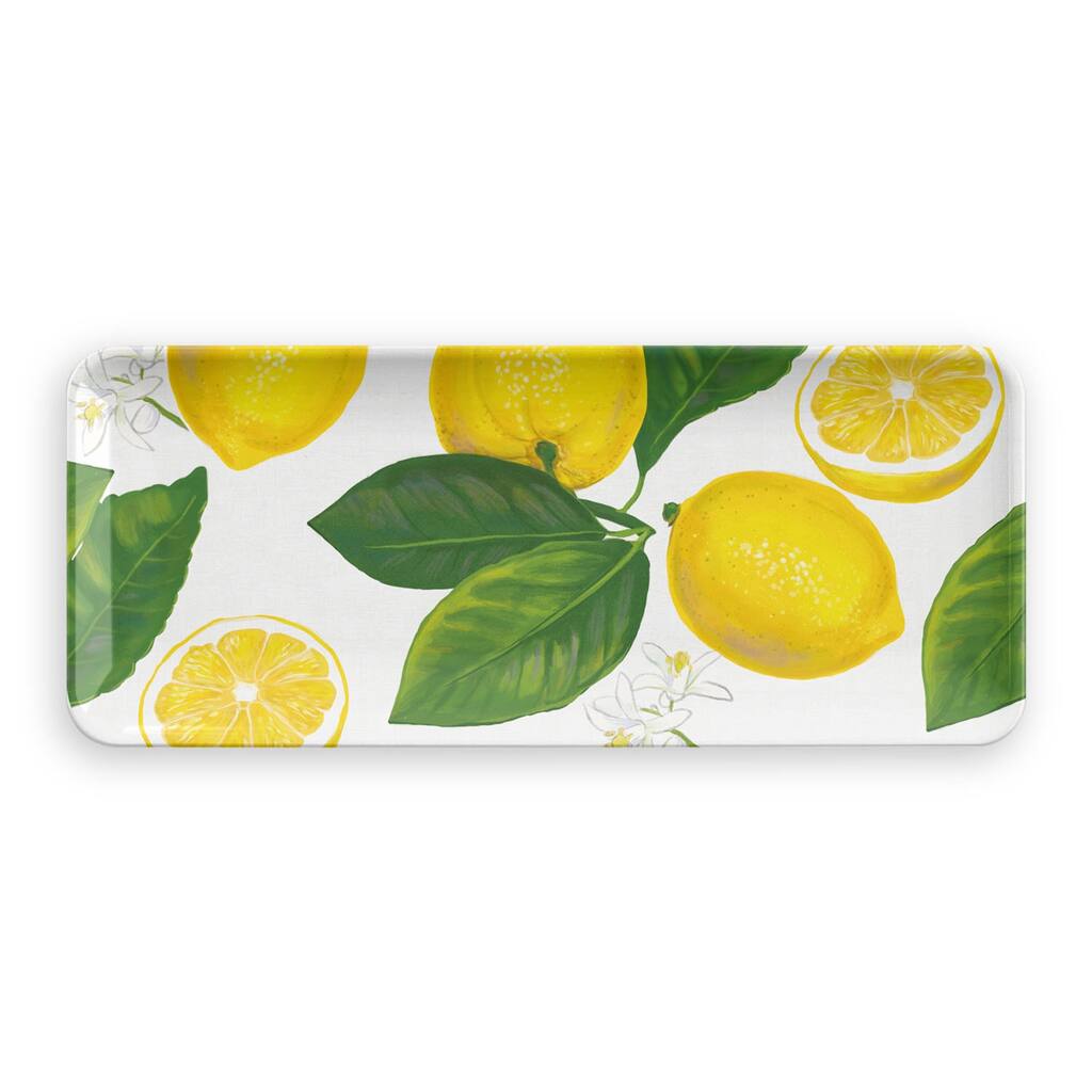 Abode Homewares by TarHong Lemon Fresh Appetizer Tray, 17.8" x 7.5"