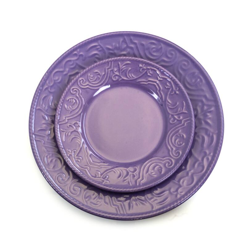 Plum Daydream 16-Piece Stoneware Dinnerware Set