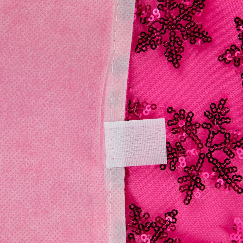 Sequin Snowflake Mini Christmas Tree Skirt - Pink - 20"