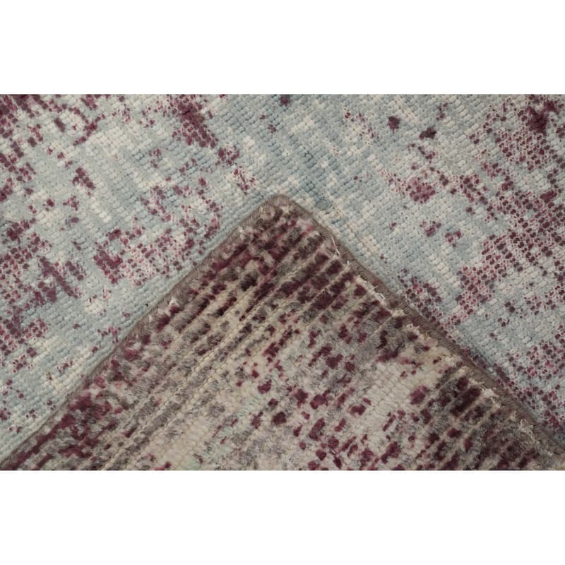 Hand Knotted Oriental Viscose Silk Carpet Modern Abstract Multi-Colored Abstract Area Rug - 7' 8'' X 5' 1''