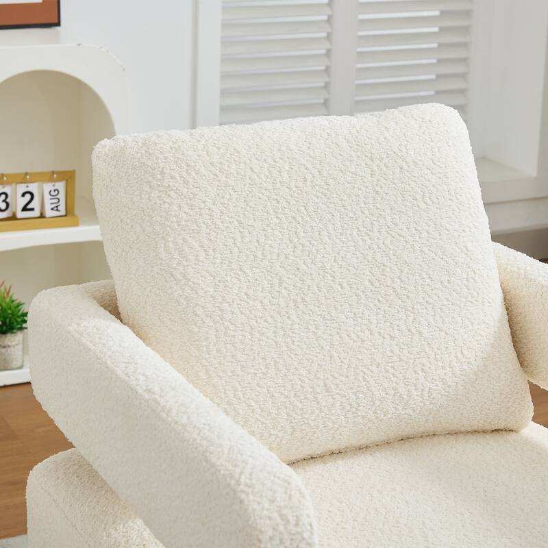 Modern Swivel Accent Chair with Open Back and Removable Cushion