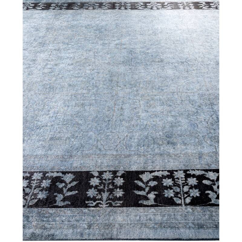 Overdyed One-of-a-Kind Hand-Knotted Area Rug - Gray - 9' 1" x 12' 3"