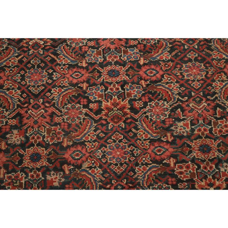 Hand Knotted Oriental 100% Wool Carpet Traditional Floral Navy Blue & Blues Sultanabad Area Rug - 12' 11'' X 6' 0''