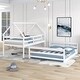 preview thumbnail 3 of 33, Space-Saving Twin Over Full House Bunk Bed with Guardrail and Ladder, No Box Spring Needed