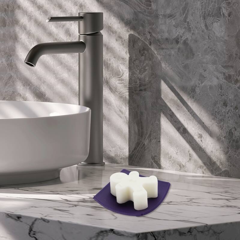 Waterproof Curved Soap Holder for Bathroom 3.74"x3.74"x0.71" 1 Pc - Purple