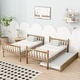 preview thumbnail 4 of 7, Natural Twin over Twin Rubber Wood Bunk Bed with Trundle