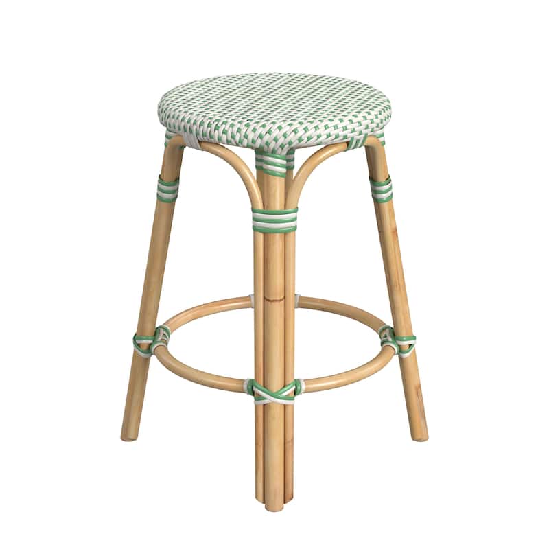 Tobias 24" Rattan Round Counter Stool