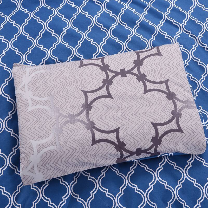 3 Piece Stripe Boho Duvet Cover Set with Zipper Ties