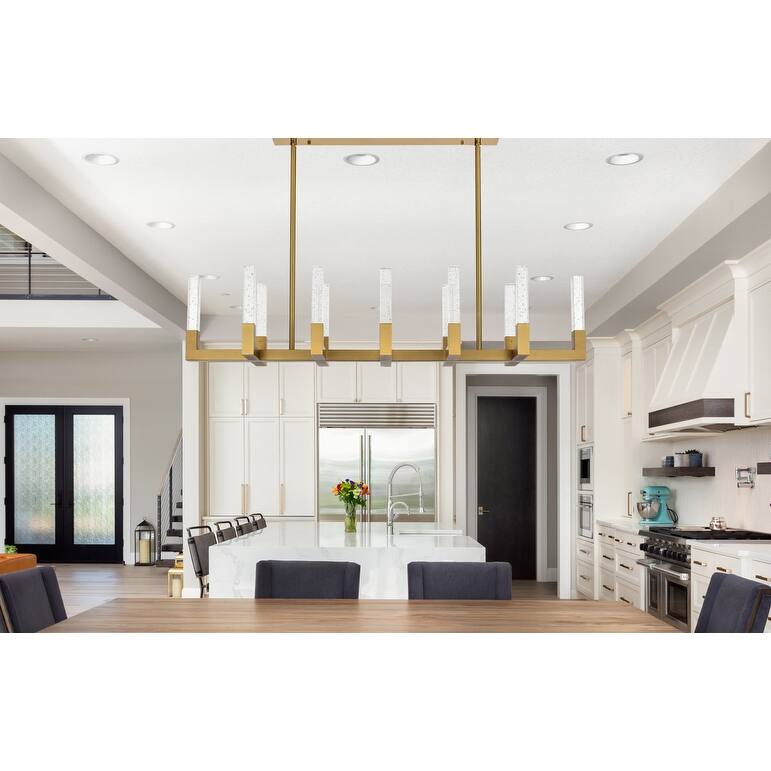 Elegant Lighting 1030G54 Noemi 54" Wide LED Crystal Linear Pendant