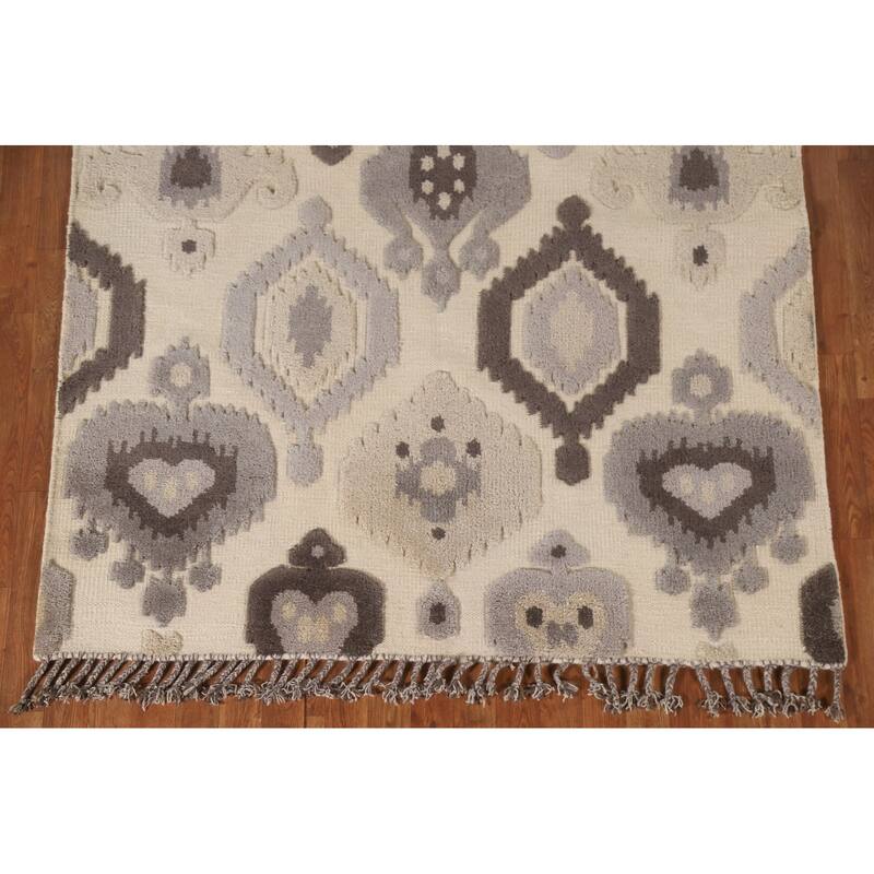 Geometric Moroccan Oriental Area Rug Handmade Wool Carpet - 5'2"x 8'0"