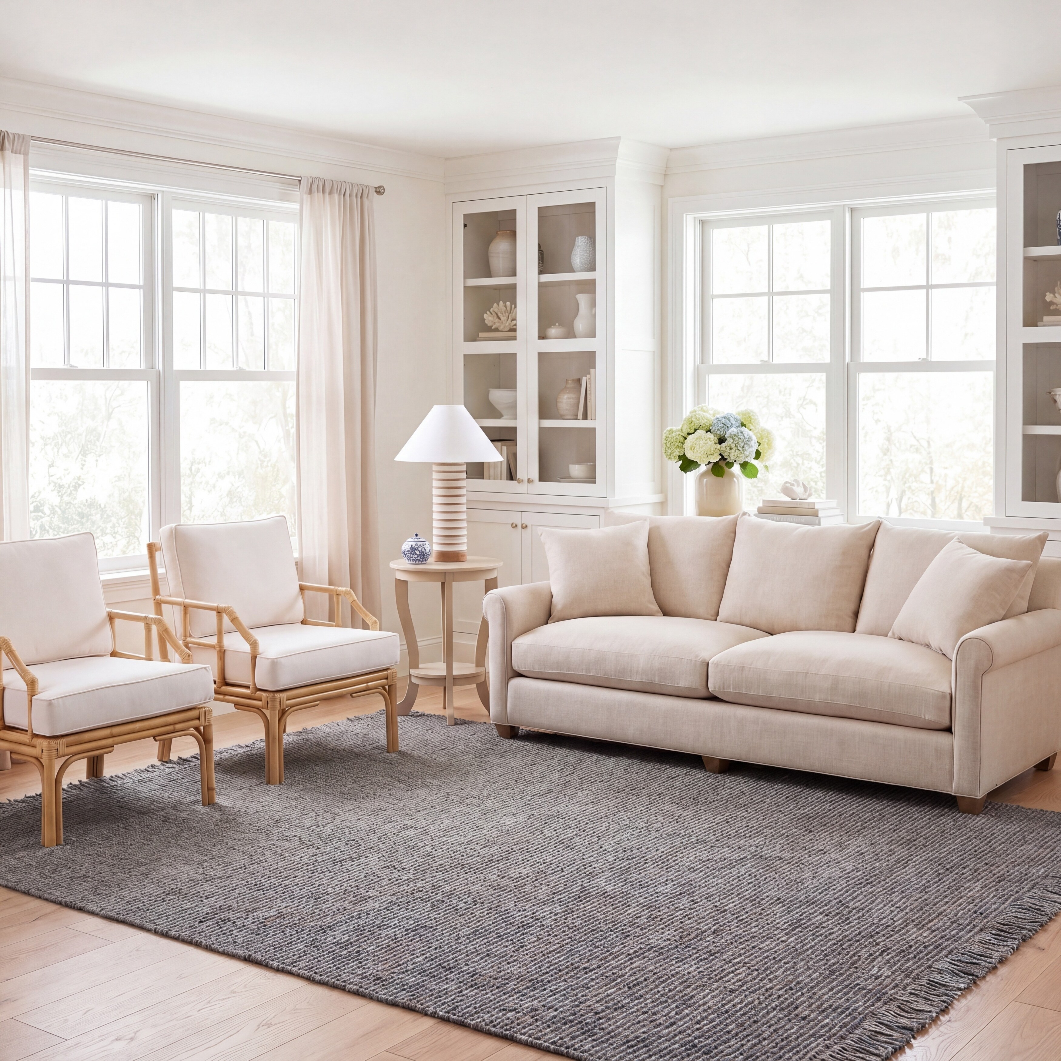 SAFAVIEH Flatweave Natural Wanja Fiber Farmhouse Wool & Jute Rug