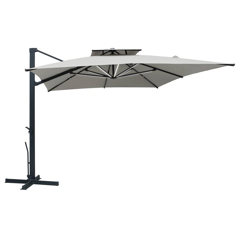 13-Ft Aluminum Dual-Roof Cantilever Umbrella