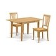 preview thumbnail 9 of 10, East West Furniture 3-Piece Small Kitchen Table Set - a Dining table and Kitchen Chairs - Oak Finish (Seat Type Option)