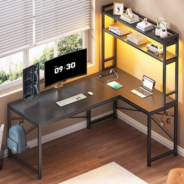 L Shaped Corner Gaming Computer Desk Hutch Small Space Removabl Shelf On Sale Bed Bath Beyond 40471577