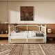 preview thumbnail 5 of 8, Traditional Style Rattan Twin Size Daybed with Twin Size Trundle ,Antique White