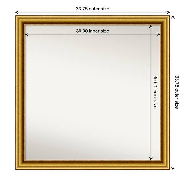 dimension image slide 44 of 139, Townhouse Gold Framed Non-Beveled Custom Wall Mirror, Bathroom Vanity Mirror