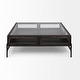 preview thumbnail 28 of 43, Arelius Light Brown Solid Wood w/ Black Iron Base Square Display Coffee Table