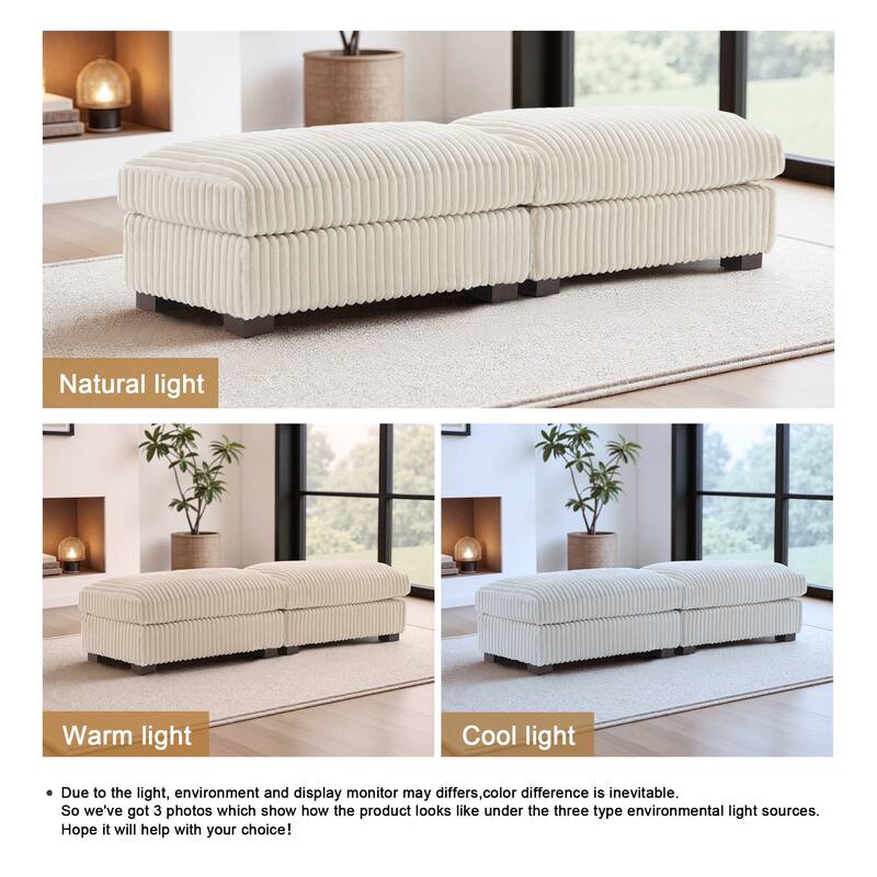 Fauxfur Ottoman Bench