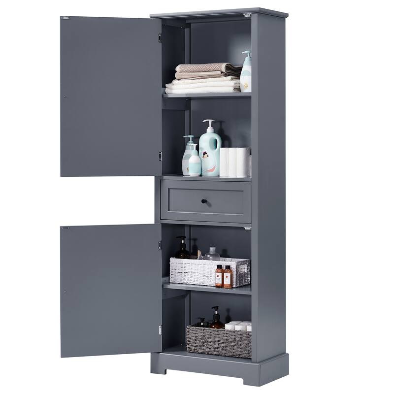 Narrow Bathroom Adjustable Shelves Storage Tall On