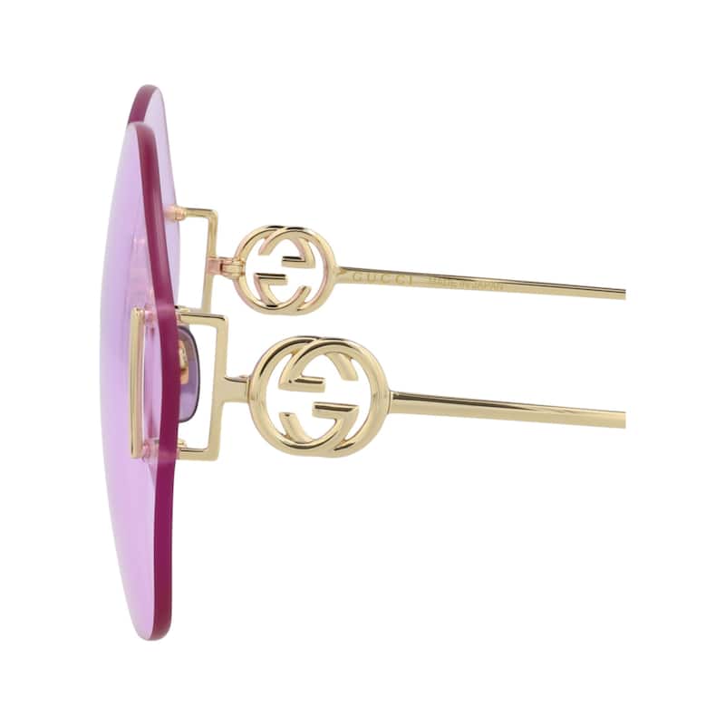Gucci Round-Frame Metal Sunglasses