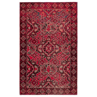 The Curated Nomad Brant Indoor/ Outdoor Medallion Red Area Rug