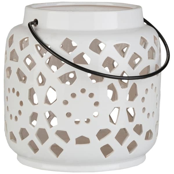 slide 2 of 11, Livabliss Pamela Ceramic Small Size Decorative Lantern Small - Ivory