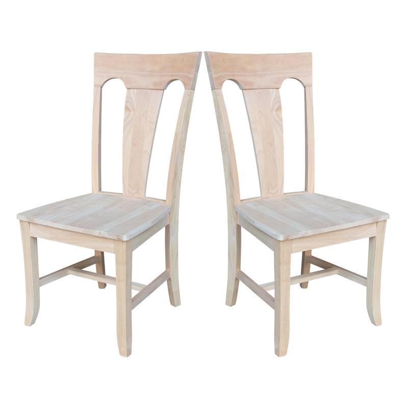 Elle Solid Wood Dining Chairs, Set of 2 - Unfinished