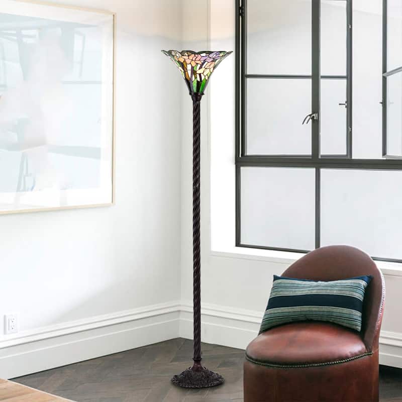 Tiffany-style Iris Torchiere