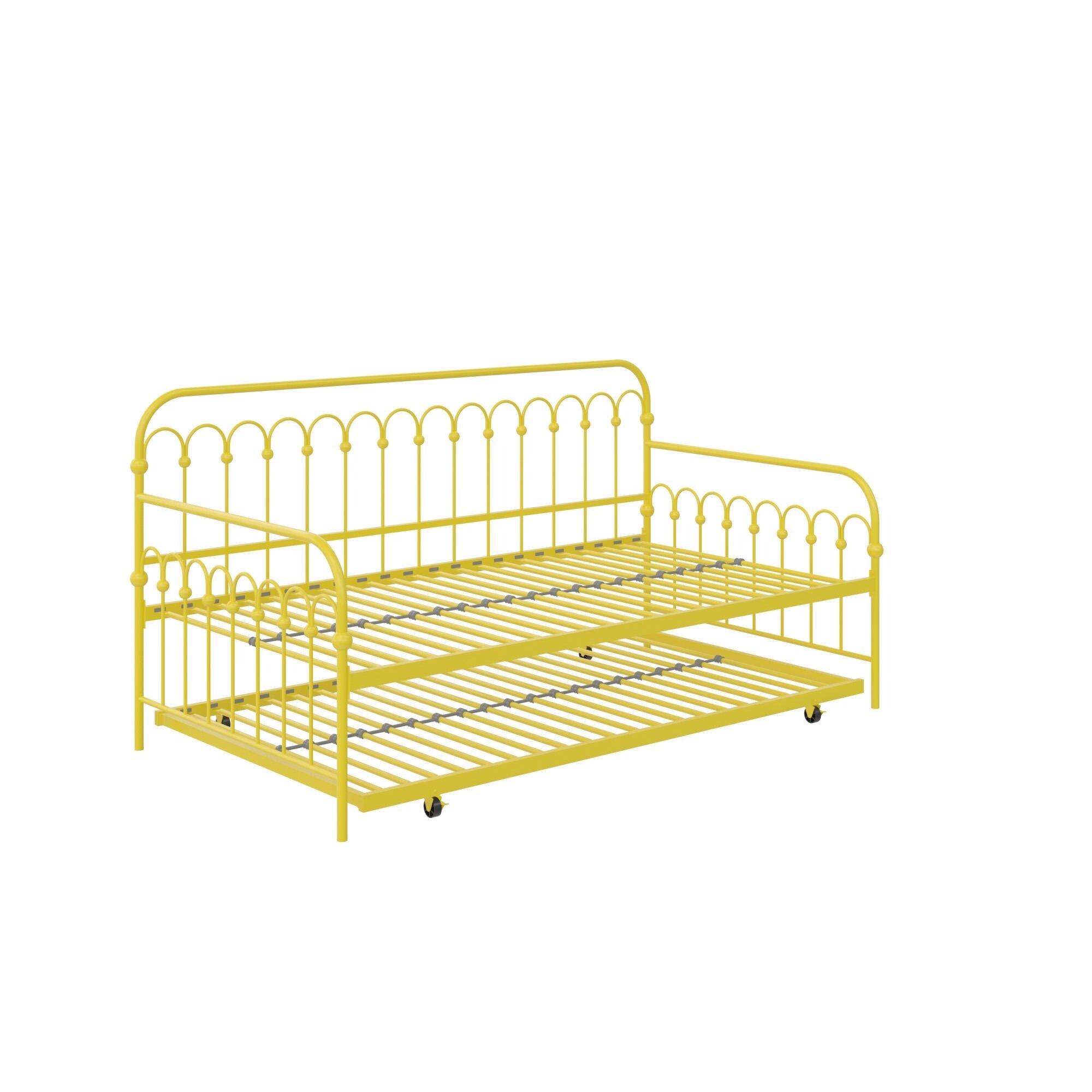 Novogratz Bright Pop Metal Daybed And Roll Out Trundle Overstock 18112941 White