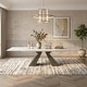 preview thumbnail 2 of 56, 110.24" Extendable Rectangular Sintered Stone Double Pedestal Dining Table Seat 8-12 Andes White
