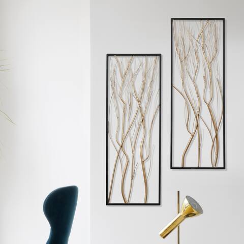Gold Branch Metal Wall Decor (Set of 2)