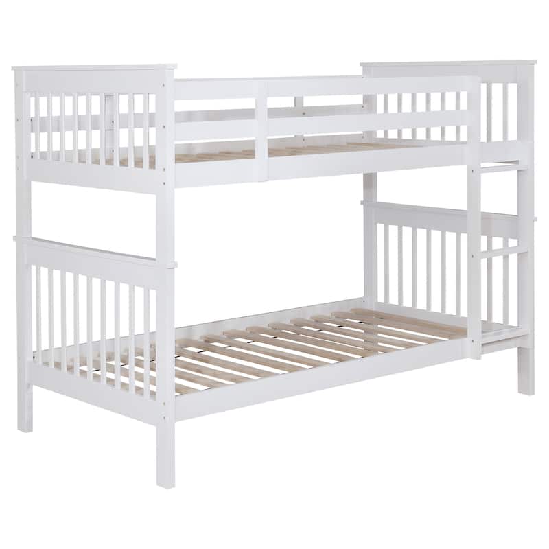 Chapman Transitional Wood Frame Bunk Bed - Twin Over Twin - White