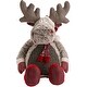 preview thumbnail 2 of 1, Mina Victory Plush Lines Holiday Moose 22" x 26" Brown Indoor Plush Animal - 22" x 26"