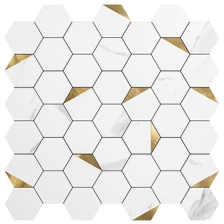 Art3d Peel and Stick Backsplash Tile for Kitchen, Bathroom, Self-Adhesive Tile Hexagon Mosaic Tiles