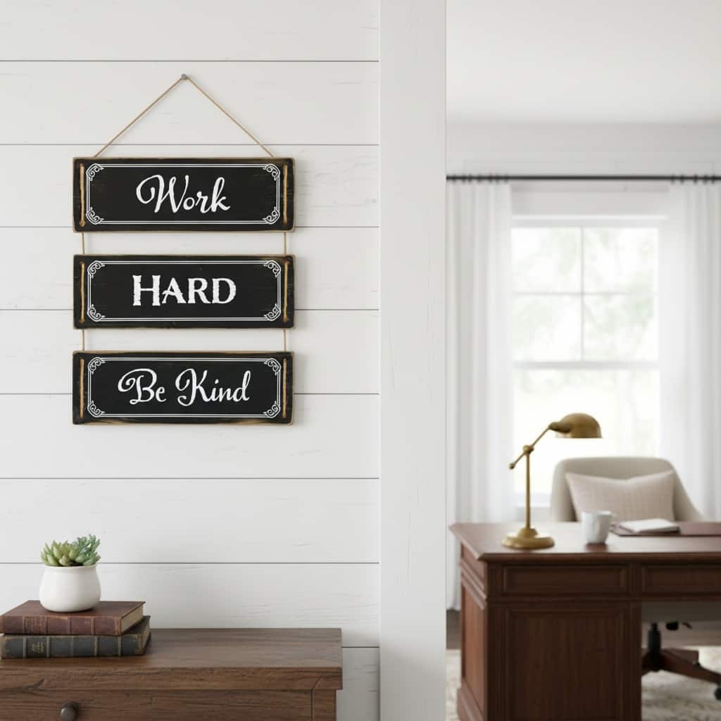 HomeRoots 14" X 12" Black And White Inspirational Text Wood Wall Decor