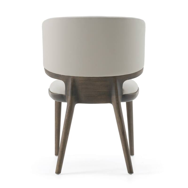 Modrest Stanley Contemporary Grey Leatherette and Grey Ash Set of 2 Dining Chair