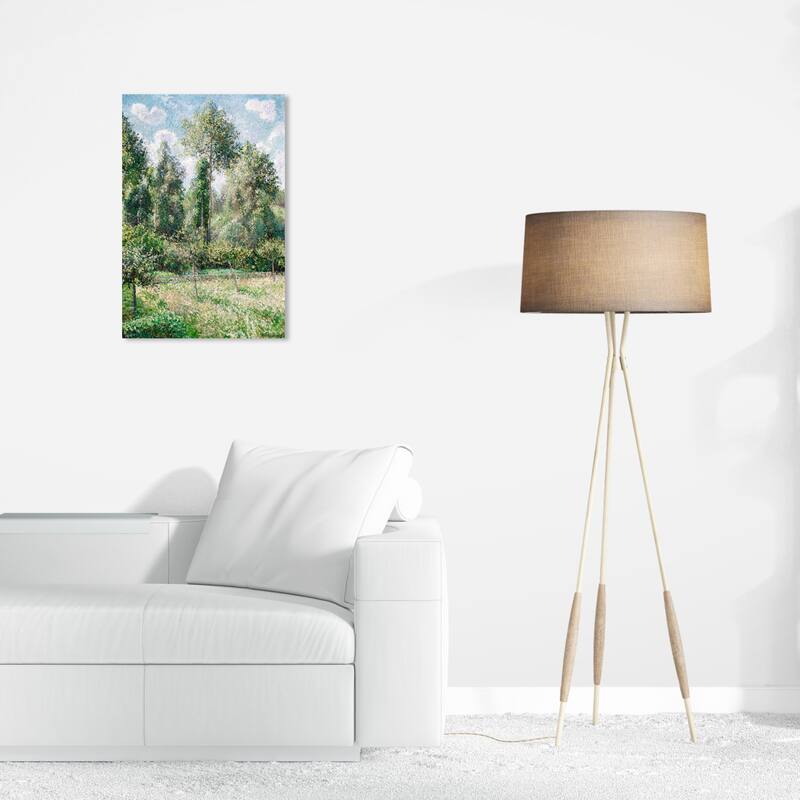 Wynwood Studio Canvas Floral and Botanical Poplars by Camille Pissarro Green and Celeste Traditional Wall Art Canvas Print - 24 x 16
