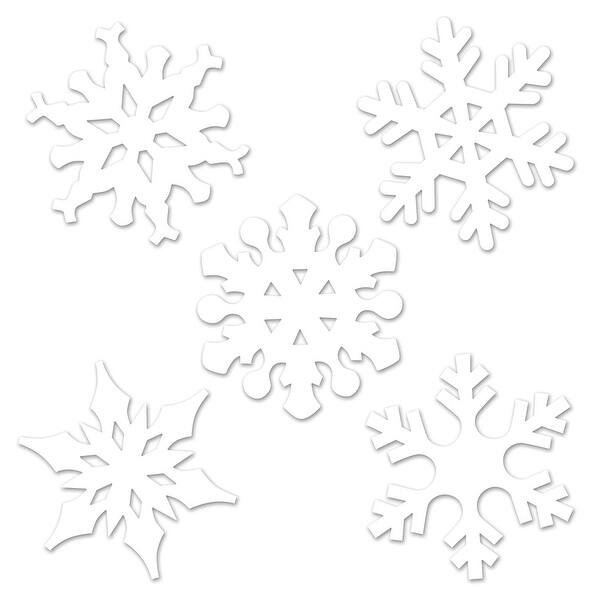 Beistle Club Pack of 24 Winter Wonderland Themed White Mini Snowflake Cutout Decorations 4.5