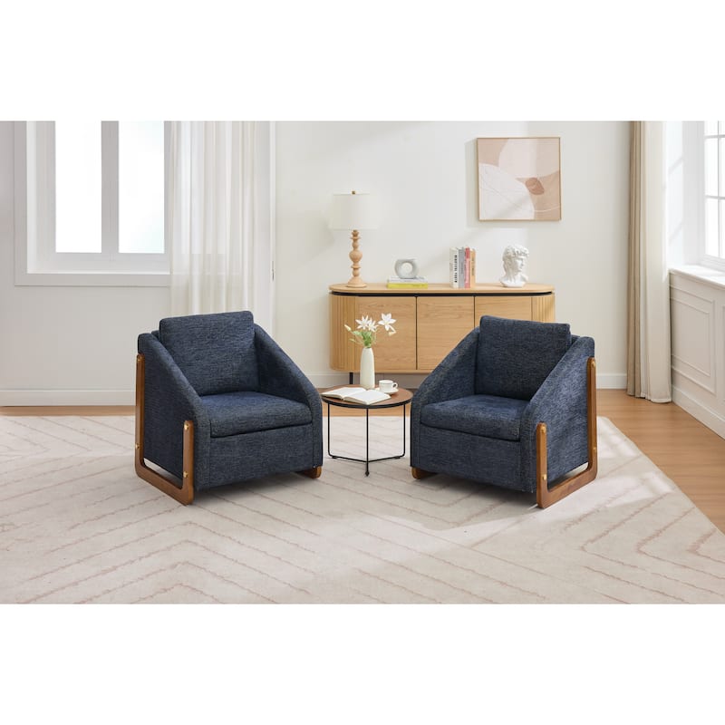Accent Chair with Ergonomic Backrest, Upholstered Armchair with Nailhead Trim, Leisure Chair with Cushioned Seat