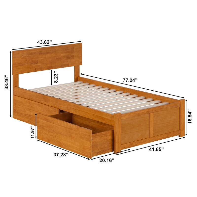 Orlando Platform Bed with Footboard and Storage Drawers