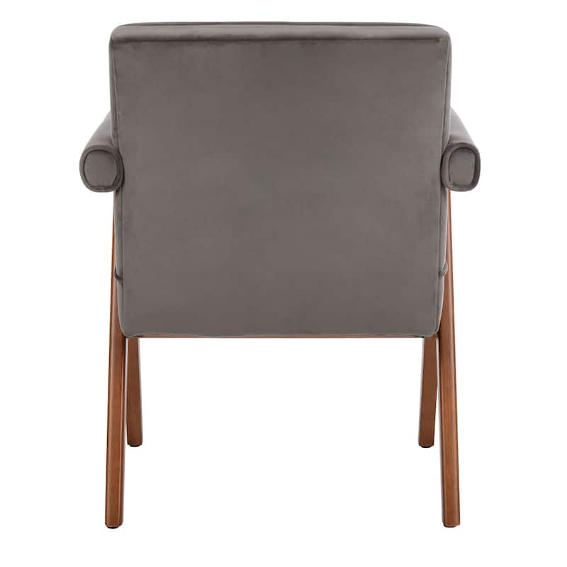 SAFAVIEH Suri Mid-Century Walnut Wood Arm Chair - 23.2" Wx 24" L x 29.9" H
