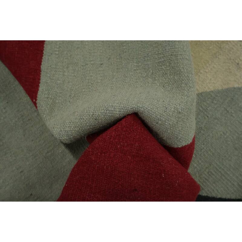 Hand Woven Oriental 100% Wool Carpet Southwestern Modern Multi-Colored Kilim Area Rug - 16' 2'' X 12' 5''