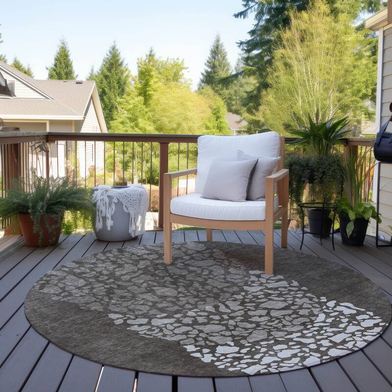 Machine Washable Indoor/ Outdoor Chantille Modern Mosaic Rug