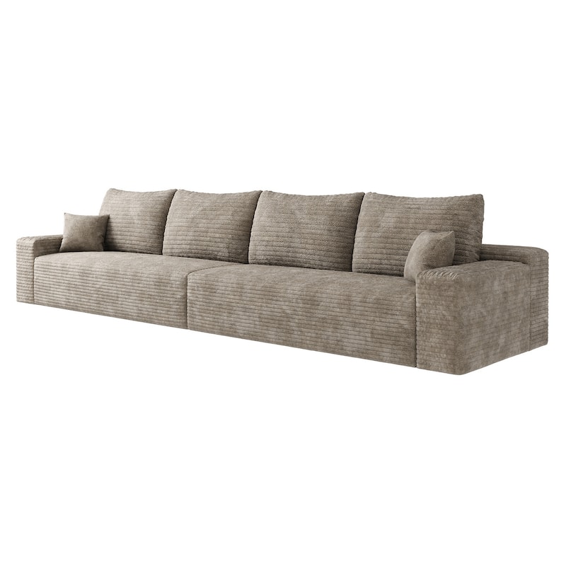 140-in Casual Camel 4 -seater Reclining Sectional - 8' x 10'