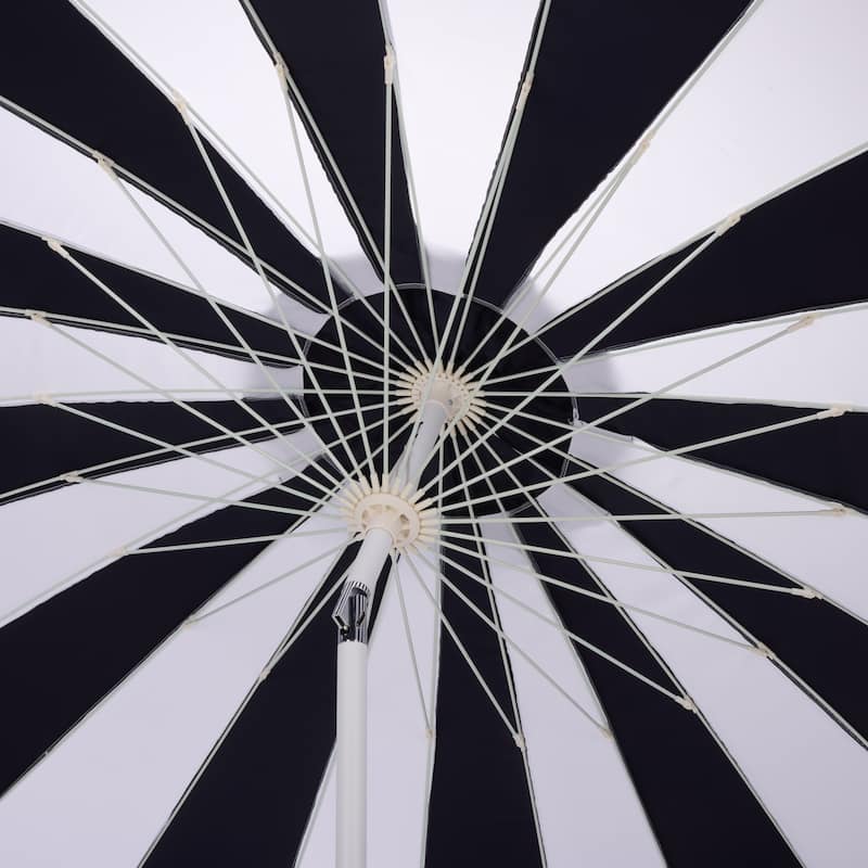 SAFAVIEH Outdoor Patio Furniture Buti 9 Ft Umbrella, Crank Lift Shade with Aluminum Frame