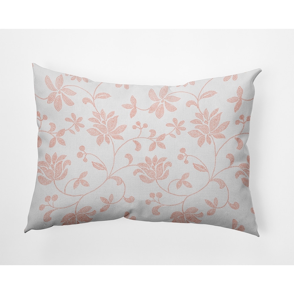 Traditional Floral Indoor/Outdoor Throw Pillow