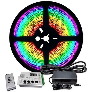 16.4 Ft Bundle RGB Color Changing Chasing LED Strip Light with 12 Volt ...